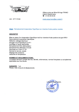 REMPLACEMENT EVAPORATEUR C.P