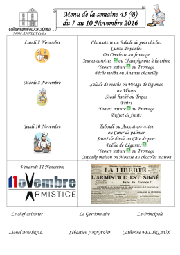 7 au 10 novembre 2016 - Collège Raoul Blanchard
