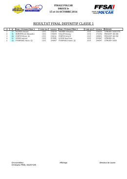 Résultats classe 1 - ecurieterrecomtoise