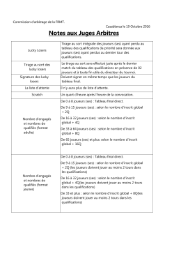 Notes aux Juges Arbitres