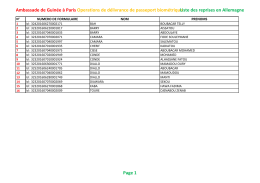 Liste des reprises Allemagne - Site Officiel de l`Ambassade de