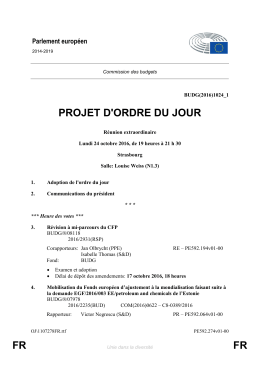 FR FR PROJET D`ORDRE DU JOUR
