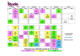Planning cours collectifs &agrave; partir du 17/10/2016 - Annecy