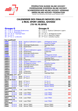 CALENDRIER DES FINALES NOVICES 2016 à REAL SPORT