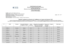 Situation nominative des dossiers de candidatures aux concours d