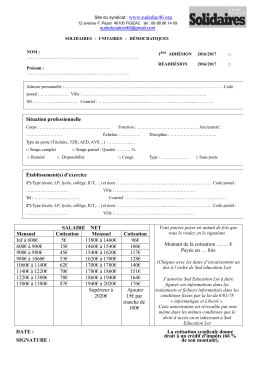 Situation professionnelle Établissement(s) d`exercice SALAIRE NET