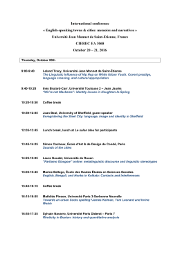 previsional programme - Universit&eacute; Jean Monnet