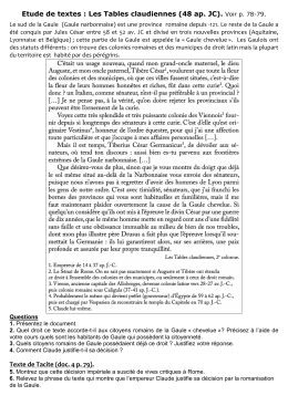 Etude de textes : Les Tables claudiennes (48 ap. JC). Voir p. 78