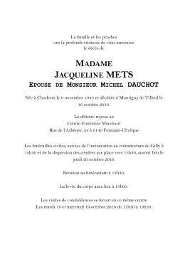 madame jacqueline mets