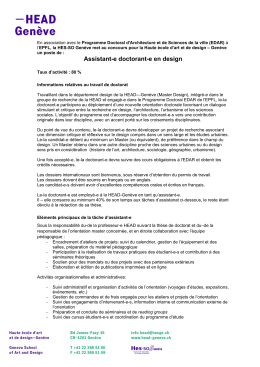 Assistant-e doctorant-e en design - HES
