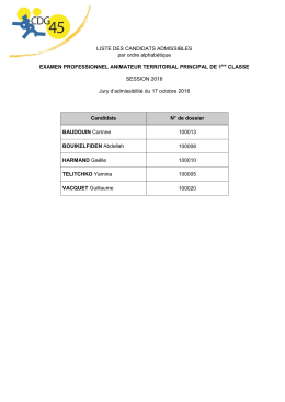 Liste d`admissibilit&eacute;