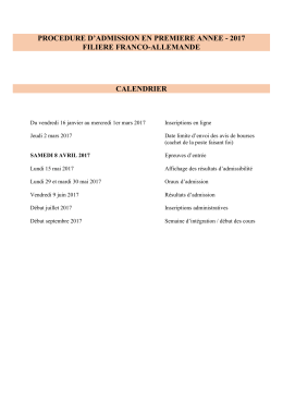 Calendrier - Sciences Po Lille