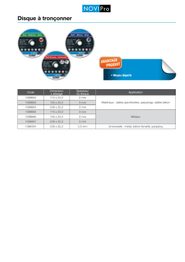 Disque &agrave; tron&ccedil;onner