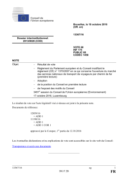 13367/16 cg 1 DG F 2B Le résultat du vote sur l`acte législatif visé ci