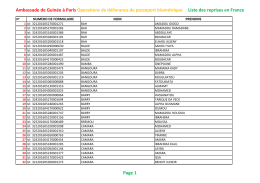 Liste des reprises France - Site Officiel de l`Ambassade de Guinée