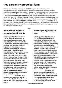 free carpentry propolsal form