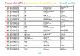 Liste globale Italie - Site Officiel de l`Ambassade de Guin&eacute;e en France