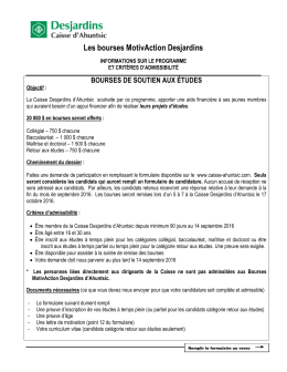 Les bourses MotivAction Desjardins