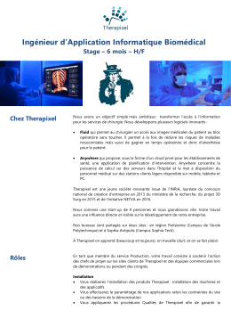 Ing&eacute;nieur d`Application Informatique Biom&eacute;dical