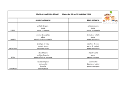 Menus du 24 au 28 Oct.