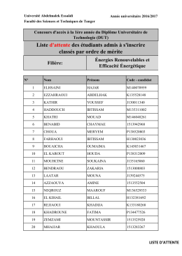 DUT - Portail de la Facult&eacute; des Sciences et Techniques de Tanger