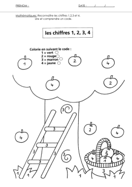 Les chiffres 1 2 3 et 4