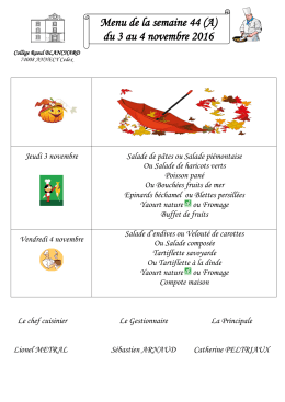 (A) du 3 au 4 novembre 2016