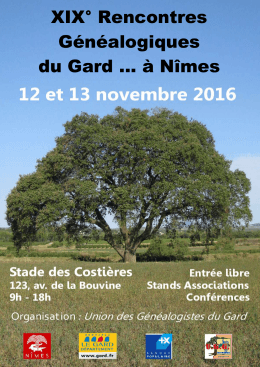 XIX° Rencontres Généalogiques du Gard à Nîmes