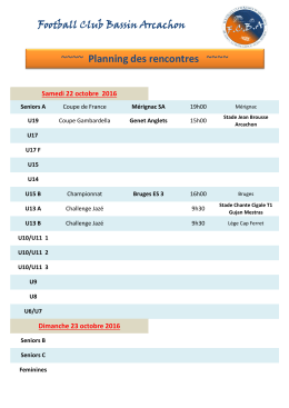 Planning des rencontres