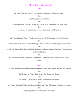 Le Menu Carte du Marché - Hotel Restaurant Castet