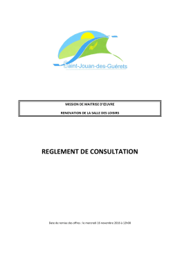 reglement de consultation - La salle des march&eacute;s MEGALIS