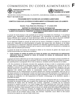 Point 7.1 de l`ordre du jour CRD2 PROGRAMME MIXTE FAO/OMS