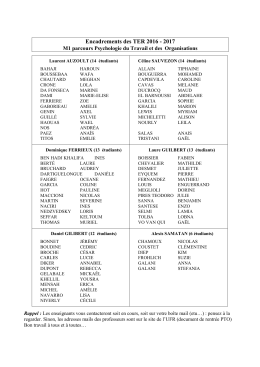 Encadrement des TER _Parcours PTO_ 2016-17