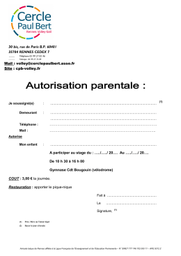 Autorisation parentale - CPB Volley-Ball