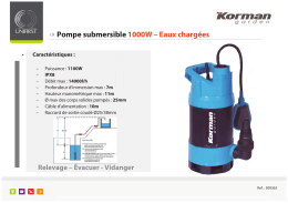 Pompe submersible 1000W – Eaux chargées