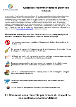 Je veux conna&icirc;tres mes obligations lors d`un chantier
