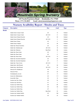 Trees and Shrubs - Mountain Spring Nursery