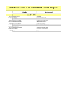 Horaires stagiaires