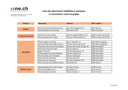 Liste des pharmacies habilit&eacute;es &agrave; pratiquer la vaccination contre la