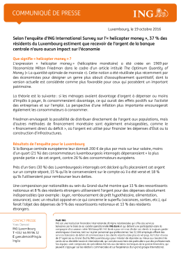 COMMUNIQU&Eacute; DE PRESSE