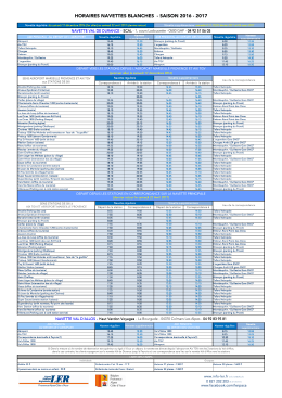 Télécharger les horaires de la saison 2016-2017