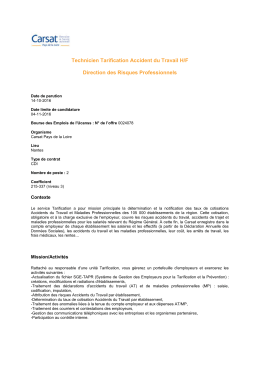 Technicien Tarification Accident du Travail H/F