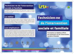 Technicien-ne de l`intervention sociale et familiale