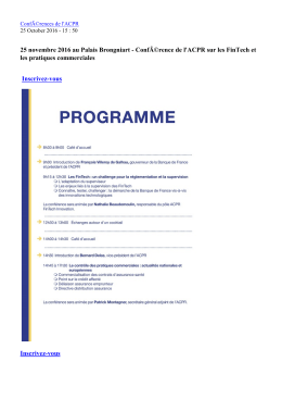 Conf&Atilde;&copy;rences de l`ACPR 17 October 2016