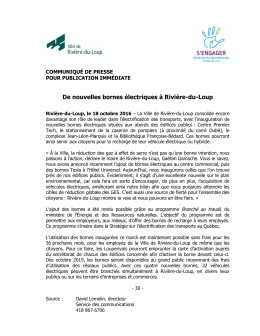 De nouvelles bornes électriques à Rivière-du-Loup