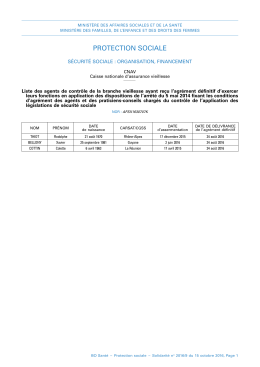 Liste - Ministère des Affaires sociales et de la Santé