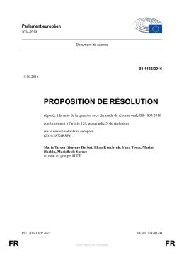 FR FR PROPOSITION DE RÉSOLUTION