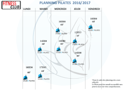 planning pilates 2016/ 2017