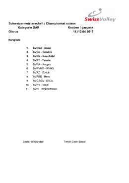 Schweizermeisterschaft / Championnat suisse Kategorie SAR