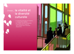 Choisir... la vitalité et la diversité culturelle